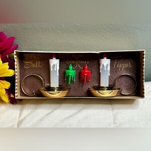 Vintage 1960’s DAVIS Salt ‘n’ Pepper Candle Sticks w/Changeable Holiday Wax Tips